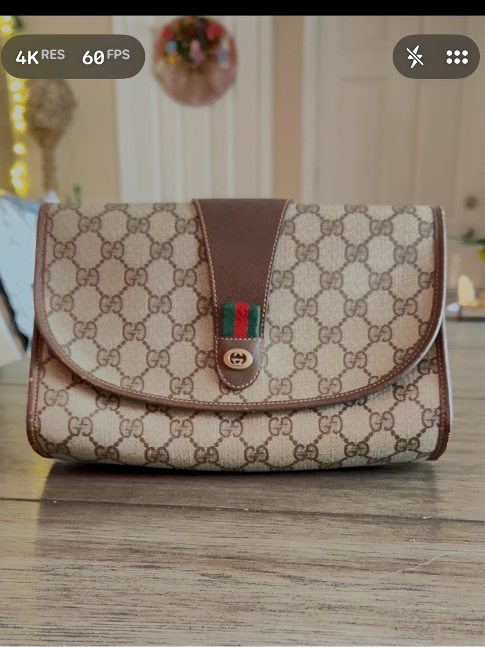 Gucci Beige and Brown Clutch Bag